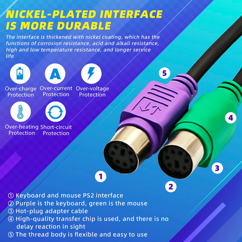 [AUSTRALIA] - 2Pack PS2 to USB Adapter Cable PS/2 Female to USB Male Converter Connector Adapter for PC Keyboard 