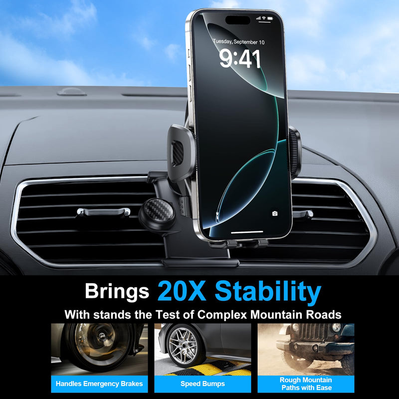 ELOHEI Custom Fit Phone Holder for Ford Explorer with Custom Base | Specifically Design Car Phone Mount for Explorer 2015 2016 2017 2018 2019 Car Accessories (HE05) HE05