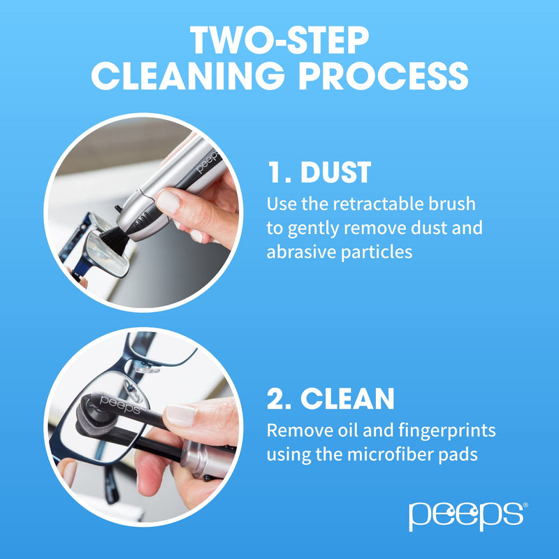 Peeps Carbon Klean Eyeglass Lens Cleaner - Efficient and Durable Carbon Microfiber Technology - Exclusively Used by NASA - 500 Uses (Black Soft Touch) 1 Count (Pack of 1) Black Soft Touch