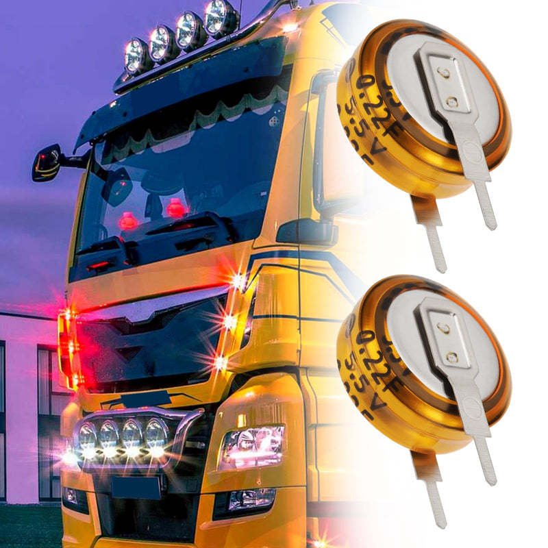 VGOL Pack of 4 0.22F 5.5V Super Capacitor Pitch 5mm Button Capacity Suitable for Truck Lighting Appliances Power Tools