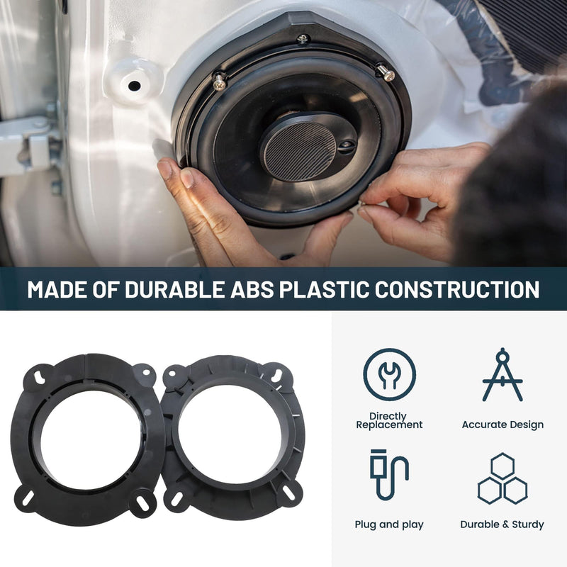 [AUSTRALIA] - 6.5 Inch Front Door Speaker Bracket Adapter Speaker Wiring Harness for Select 2018-2023 Toyota Camry/Avalon/Highlander/Sienna for Installation Aftermarket Door Speaker Spacer Ring 