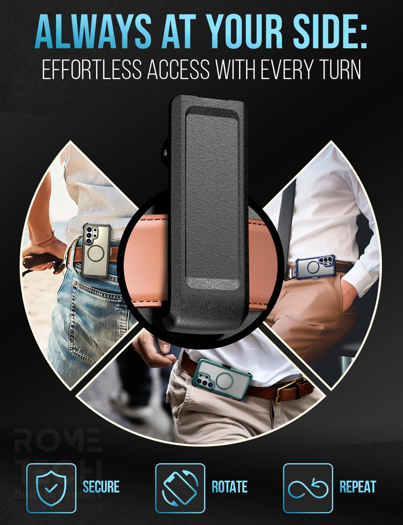 Designed for Samsung Galaxy S26 Ultra Case with Belt Clip Holster | Protective Cover with Strong Magnet Compatible with Magsafe - Black