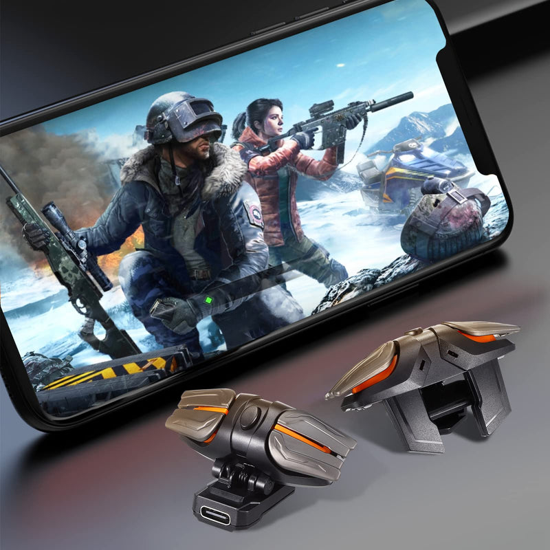 Fone Mobile Gaming Triggers - Cell Phone Game Controller with Aim & Fire Triggers Compatible with iPhone and Phone, 1 Pair with 2 Pcs Gaming Sleeves Shots Fired