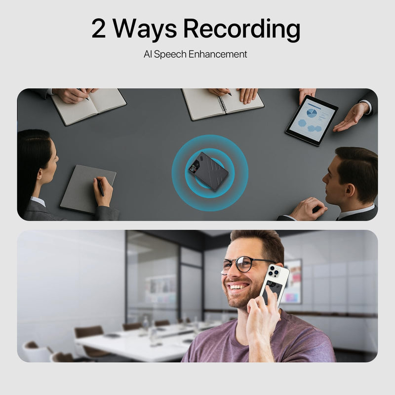 Ai Voice Recorder, Note Voice to Text Recorder W/Magnetic Case, App Control, Transcribe & Summarize with by Chatgpt, Support 112 Languages, 64GB Memory, Audio Recorder for Lectures, Meetings, Calls black