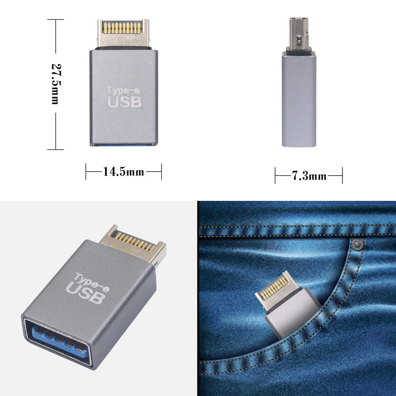 Duttek USB C Motherboard Adapter, 10Gbps USB Type C Motherboard Adapter Converter, High Speed 3.1 USB Type-E Male to USB3.0 Female Motherboard Internal Adapter for Computer.