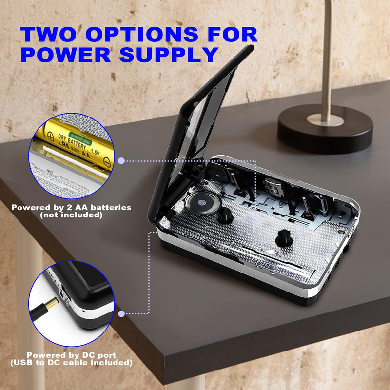 [AUSTRALIA] - Cassette Player Converter- Convert Tape to Digital MP3 Digital, Portable Tape Player with Auto-Reverse, 3.5MM Earphone Jack Tape Player/Converter 