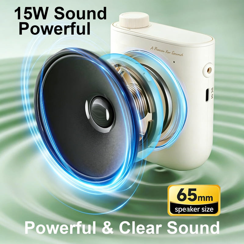 [AUSTRALIA] - Voice Amplifier with Wireless Microphone Headset, Voice Amplifier Wireless Microphone for Teachers, Mini PA System Speaker, Portable Voice Amplifier for Classroom, Speech,Tour Guide (Cream) 