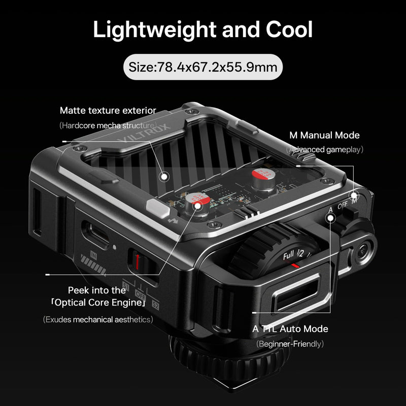 VILTROX Spark Z3-F TTL Camera Flash for Sony (Grey, Z3-(S-Mount)) | GN16 Retro Hot Shoe Flash with TTL & Manual Modes, USB-C Rechargeable Compact Speedlite with Adjustable Brightness Grey, Z3-(S-Mount)