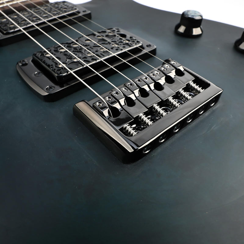 [AUSTRALIA] - Zinc Alloy 6 String Guitar Fixed Bridge 10.5mm（13/32") Electric Guitar Hardtail Bridge Compatible with Fender Strat Telecaster Style 6-String Electric Guitar Replacement Parts（Conductive Black） 