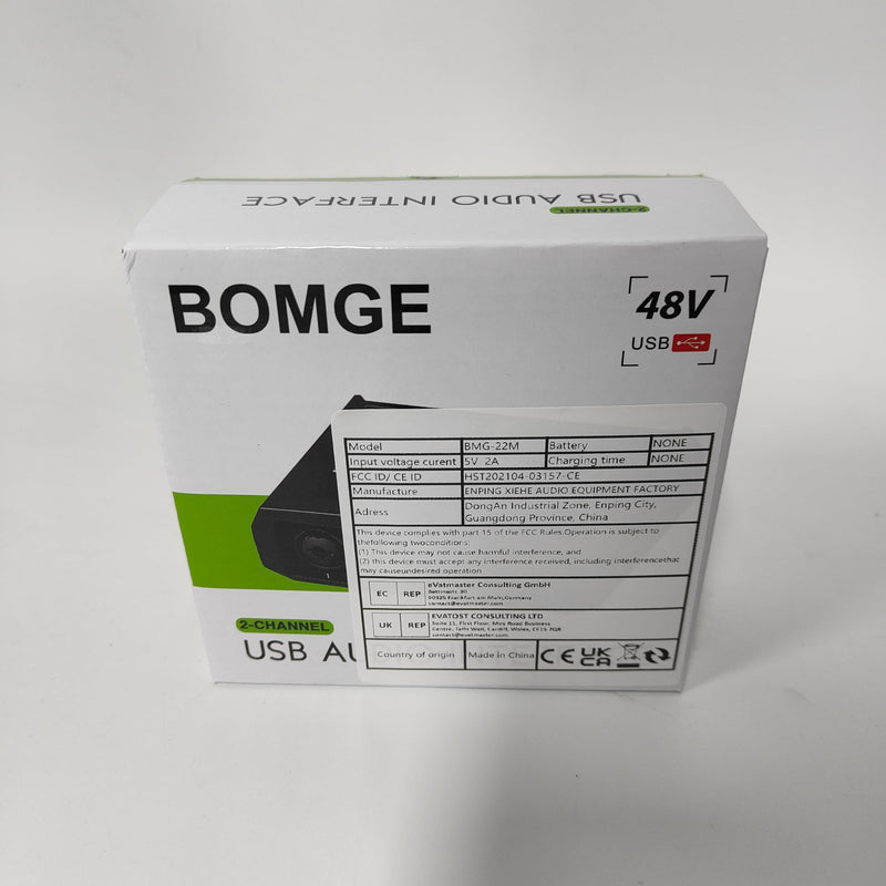 BOMGE mini 2 Channel USB Audio Interface for Recording, Streaming and Podcasting, with XLR/48V Phantom Power,Studio Quality Audio Interface for Guitarist, Vocalist, Podcaster or Producer
