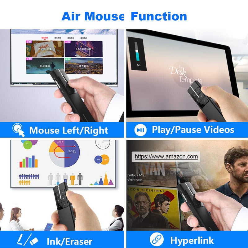 [AUSTRALIA] - NORWII N99 Presentation Clicker Air Mouse Function Wireless Presenter USB Powerpoint Clicker, RF 2.4 GHz Presentation Remote Control Clicker for powerpoint presentations Support Mac, Laptop, Computer 