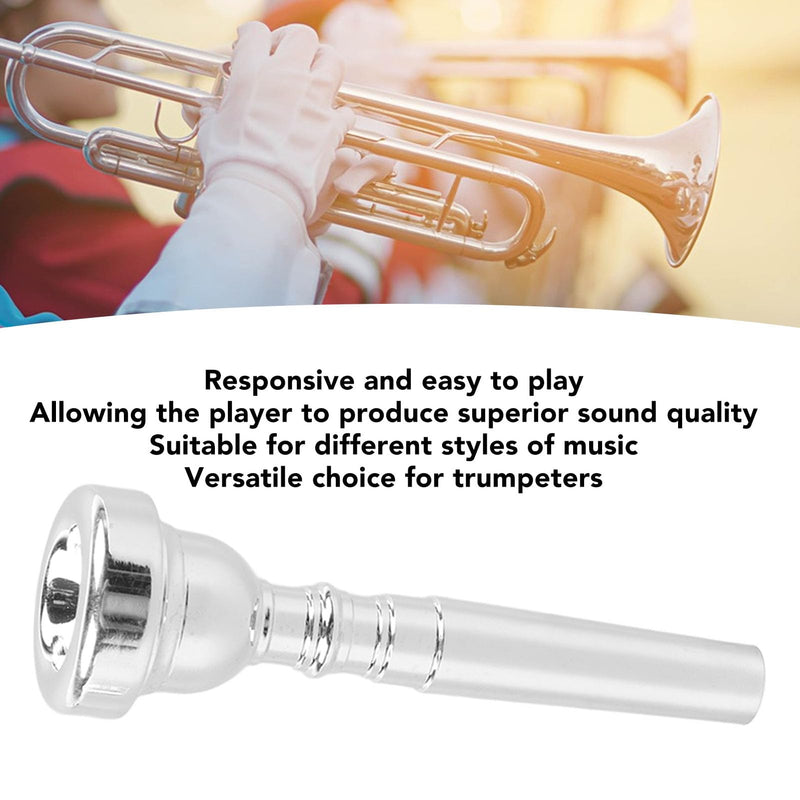 Lead Trumpet Mouthpieces, 3C Mouthpieces for Musical Instruments, Silver Plated Trumpet Mouthpiece for Beginners, Professionals Players and Music Instrument Enthusiasts