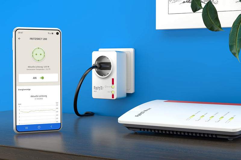 AVM FRITZ! DECT 200 - Intelligent socket for the home network, German-language version Single