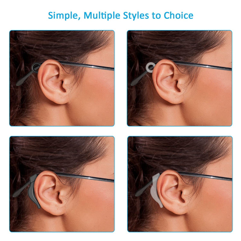 12 Pairs Mcyye Eyeglasses Ear Grips, Anti Slip Eyeglass Retainer, Premium Silicone Ear Hook, Keep Glasses from Slipping Down Your Nose, Simple, Effective Helper for Kids, Adults, Sports, Study & Work