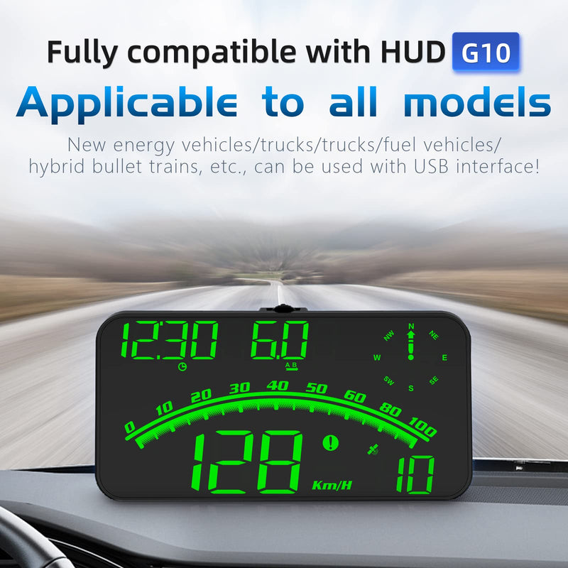 Digital GPS Speedometer, HUD Head Up Display for Car, Upgraded 5.5" Large-Screen, Suitable for All Vehicles GREEN