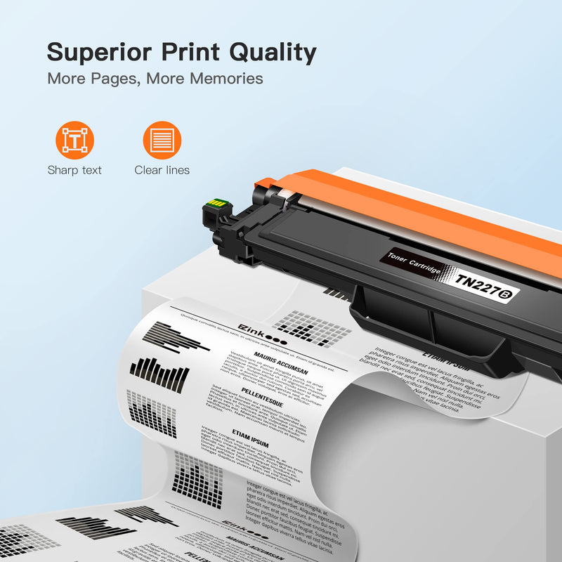 E-Z Ink (TM) with Chip Compatible Toner Cartridge Replacement for Brother TN227 TN-227 TN227bk TN223bk TN223 use with MFC-L3770CDW MFC-L3750CDW HL-L3230CDW HL-L3290CDW HL-L3210CW MFC-L3710CW (1 Black)