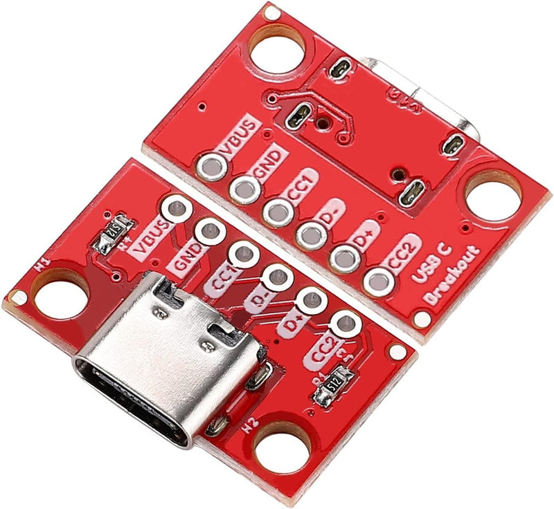 PENGLIN 5pcs USB Type C Breakout Board Serial Breakout Socket 6P 2.54 mm PCB Converter Board 5 x USB C