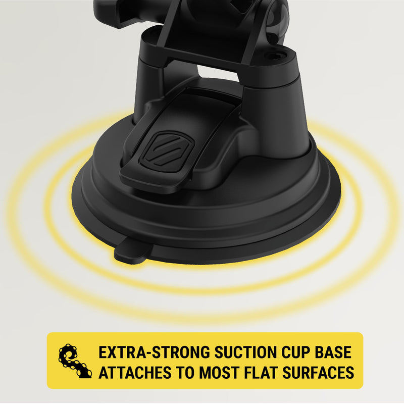 Scosche MP2WDHD MagicMount™ Pro2 Heavy Duty, Extra-Strong Suction Cup Cell Phone Mount, Windshield/Dashboard Magnetic Phone Holder with Anti-Shake Stabilizer for iPhone, Android, Tablet, Car, Truck MagSafe - Window / Dash Suction Pro