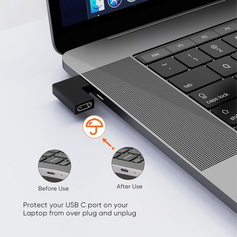 USB C Male to Female Adapter(3A/10G), CableCreation Right&Left Angled 90 Degree USB 3.1 Type C Male to Female Extension Adapter for MacBook Pro, Surface Book 2, Galaxy S22/S10/S9/S9 Right & Left Angle