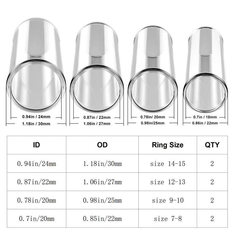[AUSTRALIA] - Multisize Glass Guitar Slide Set of 8 - Glass Guitar Slides for Electric and Acoustic, Include Guitar Slides Large Small Medium and Extra Large Slide Guitar multisize - length 2.36 inch clear 
