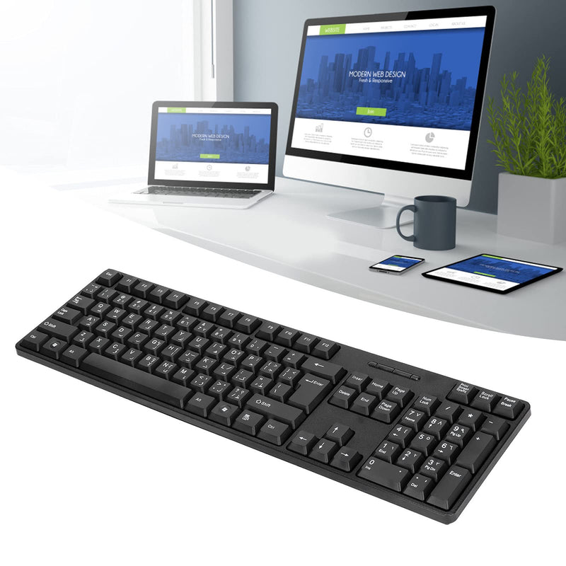 Kafuty-1 MC-689 USB Wired PC Computer Keyboard, Arabic Keyboard/English Keyboard, Ergonomic Mechanical Keyboard for Office PC Home or Business Laptops