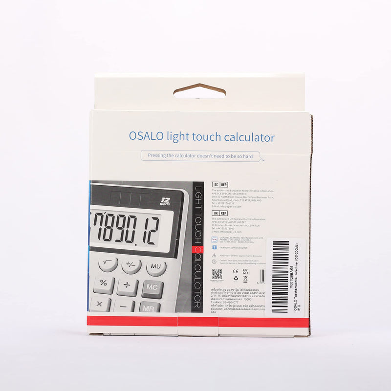 OSALO Desktop Calculator Extra Large Display 12 Digits Big Buttons Solar Accounting Calculator for Office (OS-200ML) OS-200ML Pro