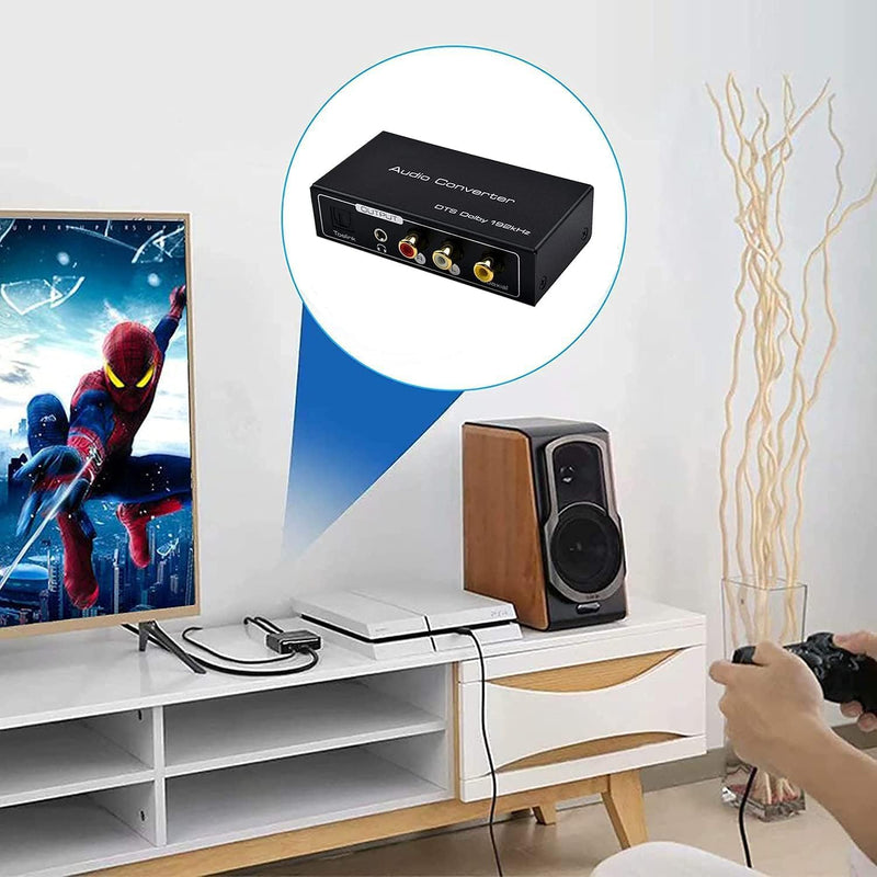 HDMI ARC Audio Extractor, AMANKA Digital HDMI ARC zu SPDIF Koaxial Optical Cinch L/R Stereo Ausgang 3,5mm 192KHz DAC Converter Optical Digital HDMI Audio auf Analog für TV DVD PS4 Blu-ray USW ARC-T1