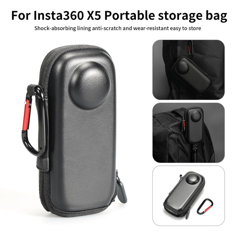 Accessories Kit for Insta360 X5 Lens Guard Protective Case Glass Tempered Glass Screen Protector Silicone Protective Cover and Lens Cap Camera Case