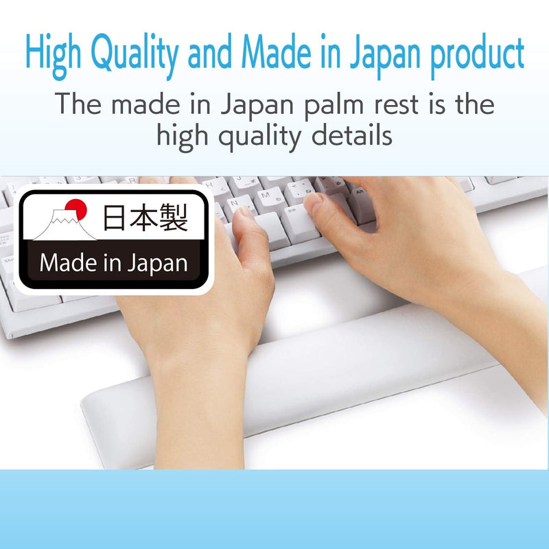ELECOM Wrist Rest FITTIO Long Type/Fatigue Reduction/Ergonomic Design/Comfortable/Memory Foam/Anti Skid White MOH-FTPWH