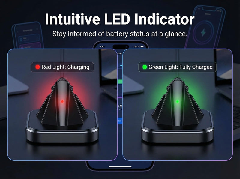 Charging Station Dock for Meta Ray-Ban & Oakley Meta Smart Glasses with Fast Charging, LED Indicator & Secure Spring-Loaded Hold
