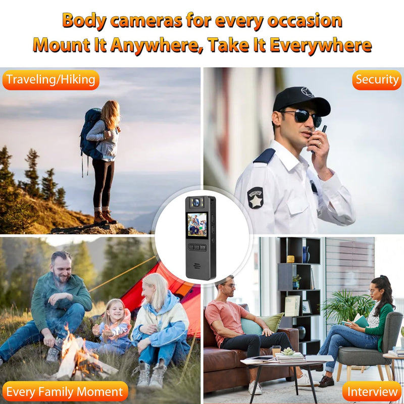 [AUSTRALIA] - 64GB Mini Body Cam,1080P Video Camera with 180° Rotating Lens,120° Wide Angle,Audio and Video Recording, Portable Compact Personal Camera Personal Civilians, Police Law Enforcement 
