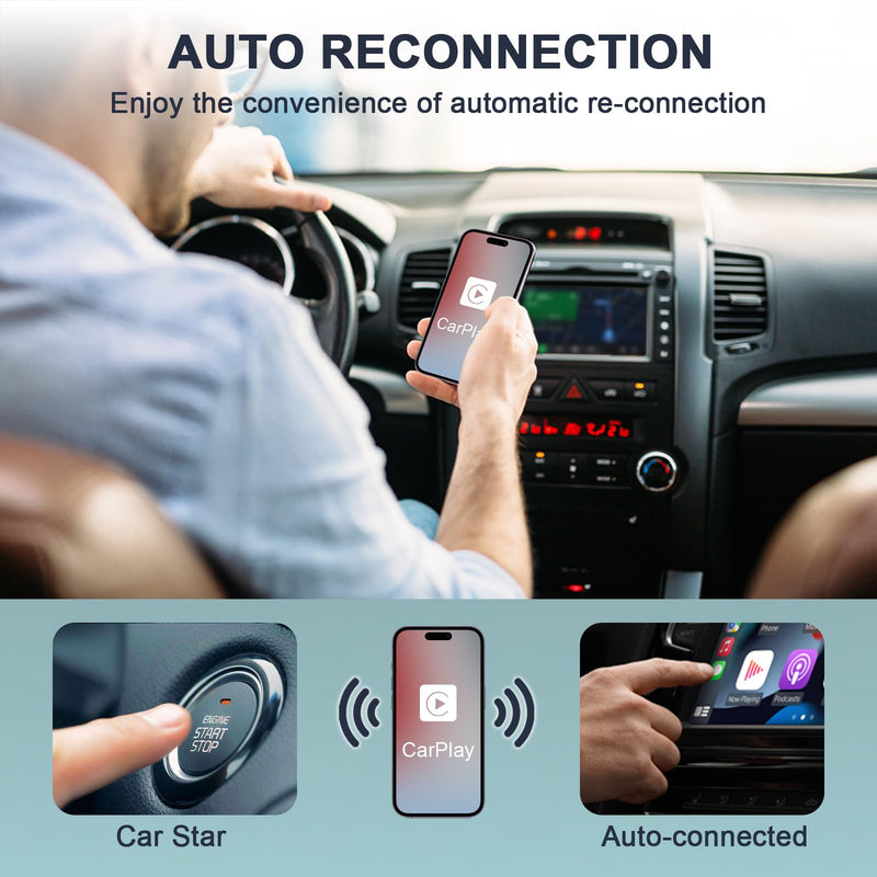 Carplay Wireless Adapter,Wireless CarPlay Adapter/Dongle,Plug & Play 5GHz WiFi Online Update,Low Latency,Easy to Install,Support Newest iOS 17…