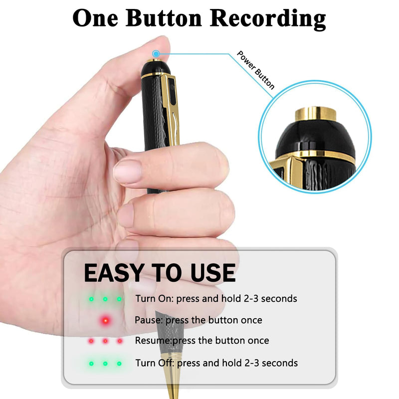 [AUSTRALIA] - 64GB Mini Hidden Camera Pen, 1080P FHD Nanny Cam with 300 Min Long Battery Life, One-Button Operation, Metal Body Micro Security Camera for Home Office (64GB with Box) 64GB with Box 