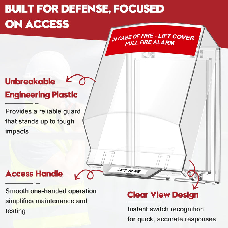 [AUSTRALIA] - Zipcase Fire Alarm Pull Station Cover, Durable Protective Guard to Prevent Accidental Trigger, Physical Damage, Dust and Debris, Easy to Install Enclosure 
