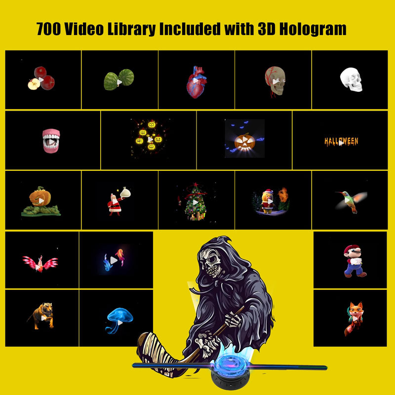 [AUSTRALIA] - 3Dhologramfan 19.7 “, LED Holographic Display Fan for Commercial Advertising, App/PC/WiFi/Bluetooth, 3Dhologram Projector Fan for Store, Holiday, Retail & Trade Show Display with 1500 Video Library 