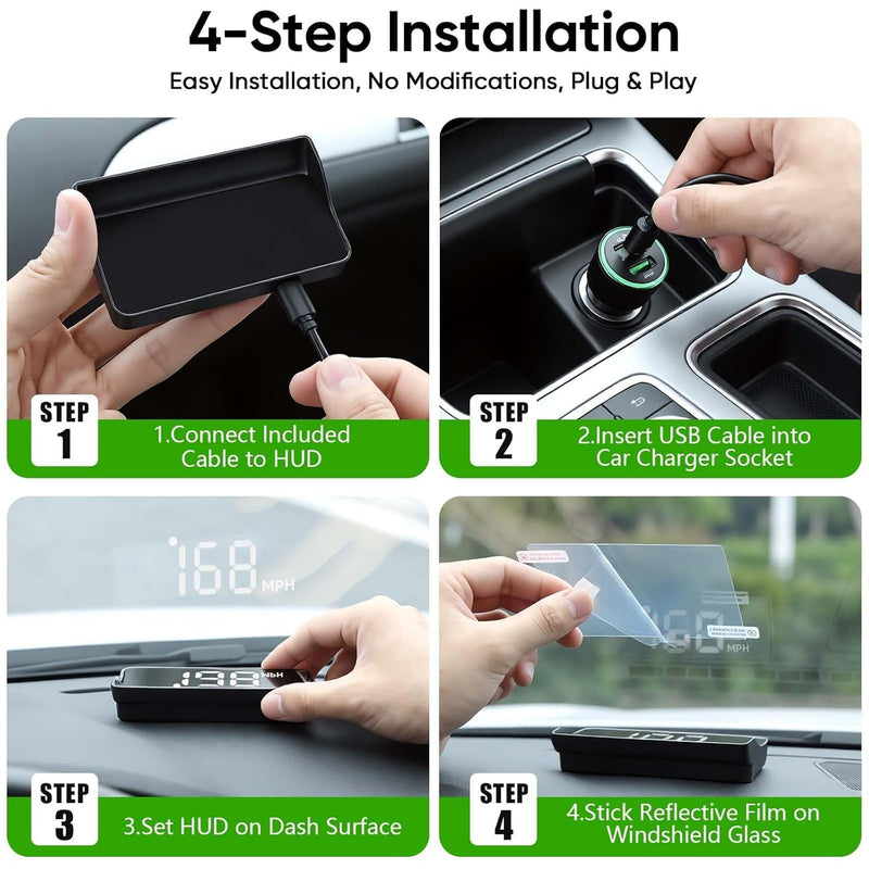 Heads Up Display for Cars Windshield, GPS System Accessories Holder for Car Windshield White