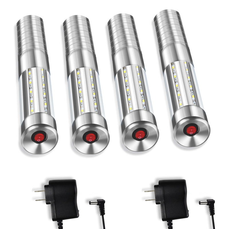 Strobe Baton Light,Stage Handheld Light,Champagne Bottle Sparklers, Recharge led Bottle Service Lights - for Bar Club Birthday Weddings Parties (Sliver 4 PC)