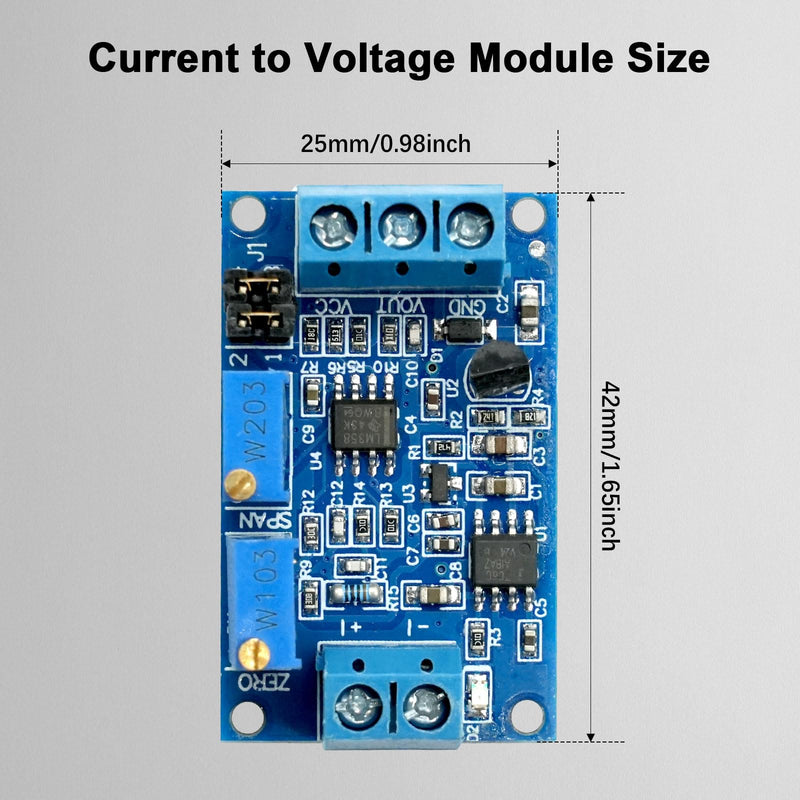 Current to Voltage Module AYWHP 2 Pieces Current Voltage Converter Module 0/4-20mA to 0-3.3V 5V 10V Current Transformer Signal Conversion Board