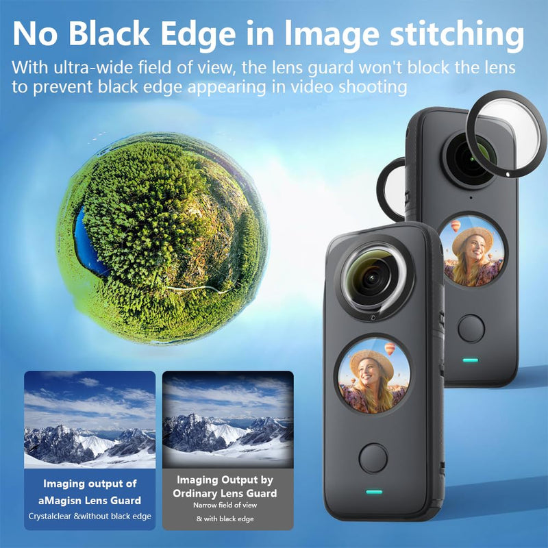[AUSTRALIA] - Lens Guard for Insta360 one X2, Lens Protector Removable PC Protective Lens Cover for Insta 360 one X2 Accessories(2 sets - 4 pcs) 