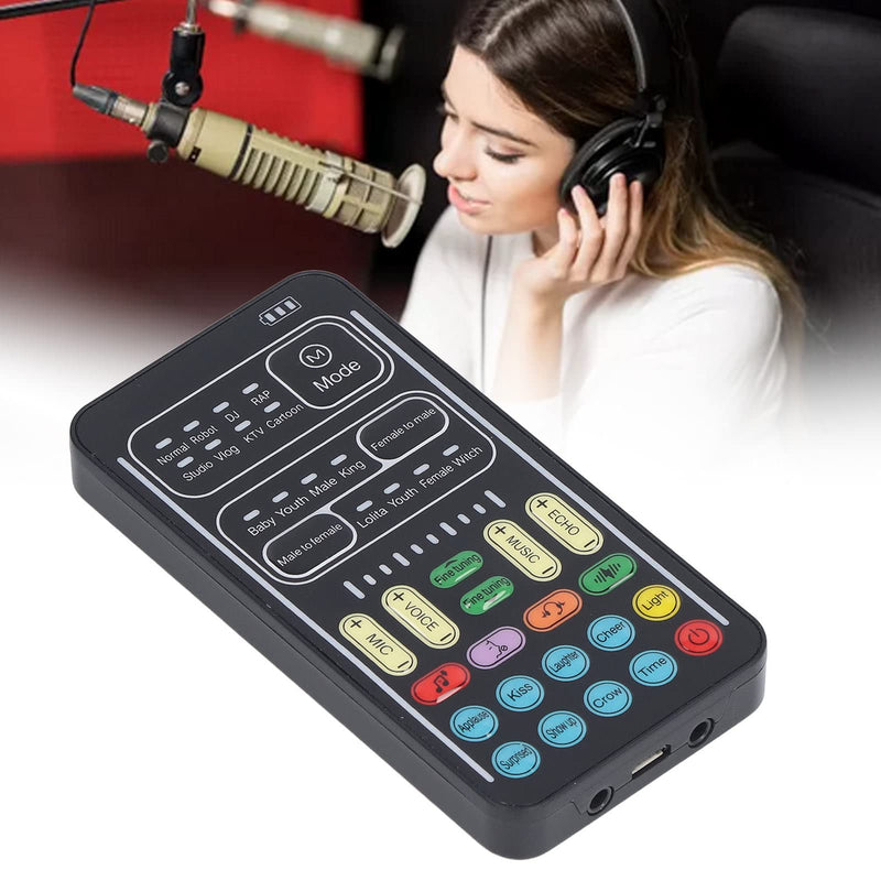 I9 Voice Changer Set, Mini Live Broadcast Voice Disguiser, Handheld Microphone Voice Changer, 8 Different Sounds/Sound Effects, for iOS, for Android(English Version) English Version
