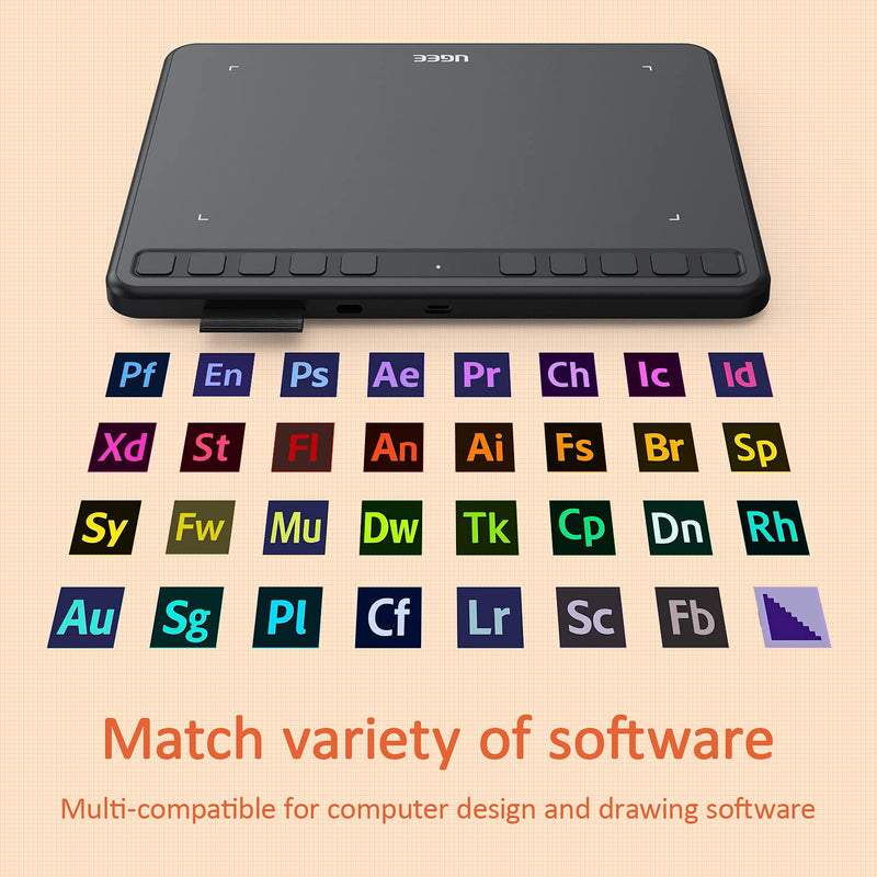 Drawing Tablet, UGEE Computer Graphics Tablets with 10 Hot Keys, 6.5x4 inch OSU Tablet with Battery Free Stylus of 8192 Levels Pressure Sensitivity,Digital Pen Art Pad for Mac/Linux/Windows PC/Android 6.4x4 inch Graphics Drawing Tablet wire