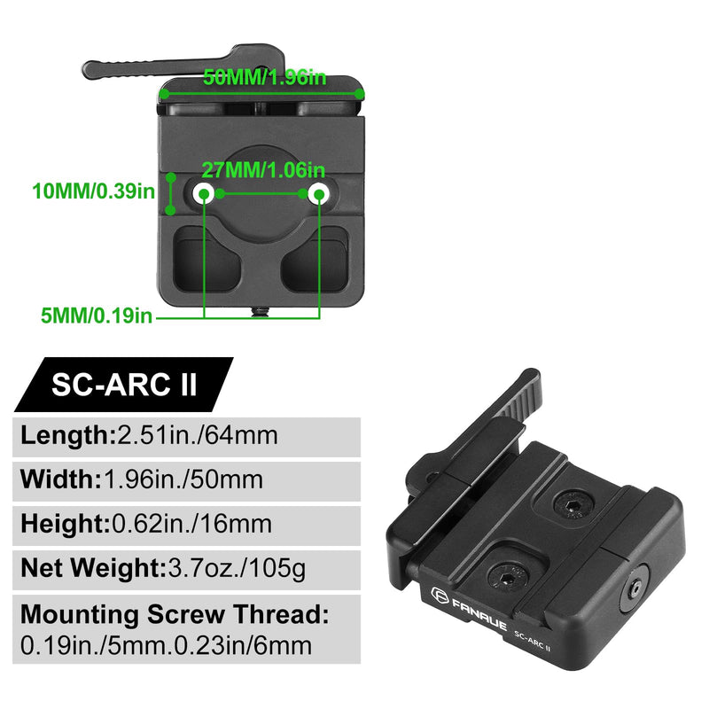 FANAUE ARCA-Swiss Bipod Adapter, ARCA-Swiss Quick Release, Arca Tripod Mount for Fanaue Tripod Heads