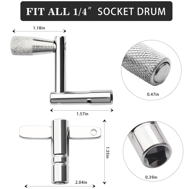 [AUSTRALIA] - YUBOLDA 4 Pack Drum Keys - Universal Tool for Tuning High Tension Drums, Includes Speed Key, Wrench Set, Multi-Tool Keychain, and Drill Bit for Perfect Tuning. 