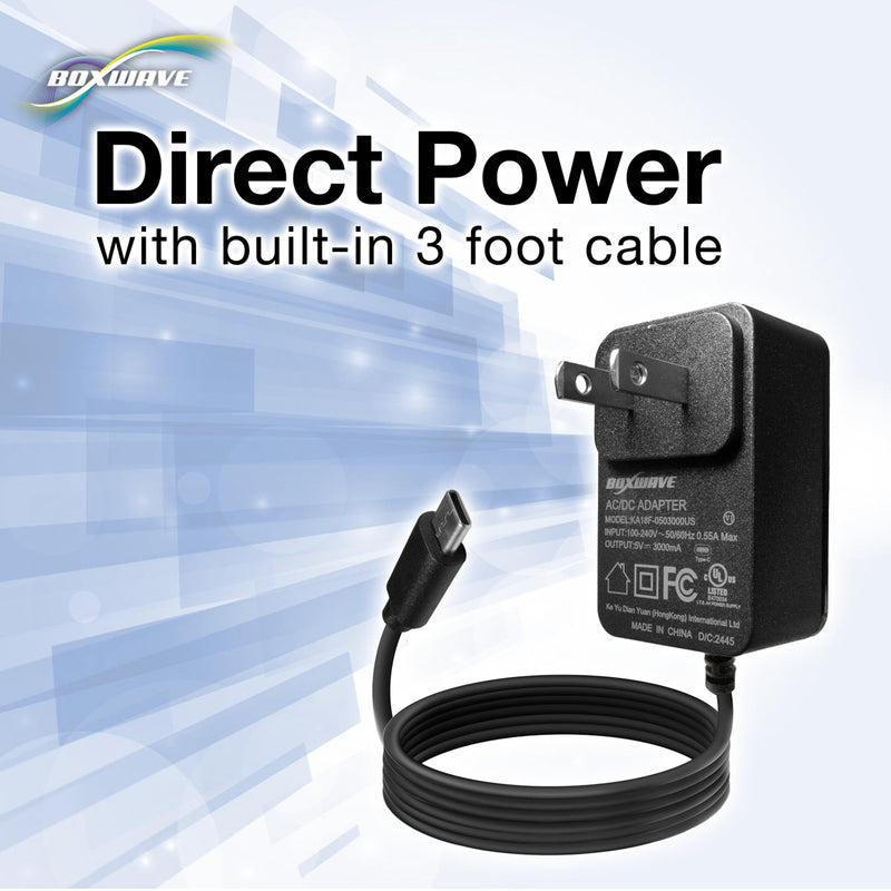 [AUSTRALIA] - BoxWave Charger Compatible with TOMLOV DM4W Microscope - Wall Charger Direct (15W), Rapid Charge Your Device with Built-in 3ft Cable 