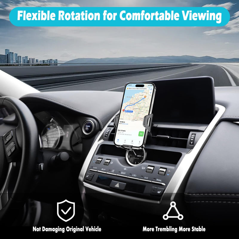 Car Phone Holder Fits for Lexus NX 200t/NX 300/NX 300h 2015-2021 Accessories,Thick Cases Friendly,Cell Phone Mount for 4.7-7 in Phones,360 Degree Rotation,Easy to Install