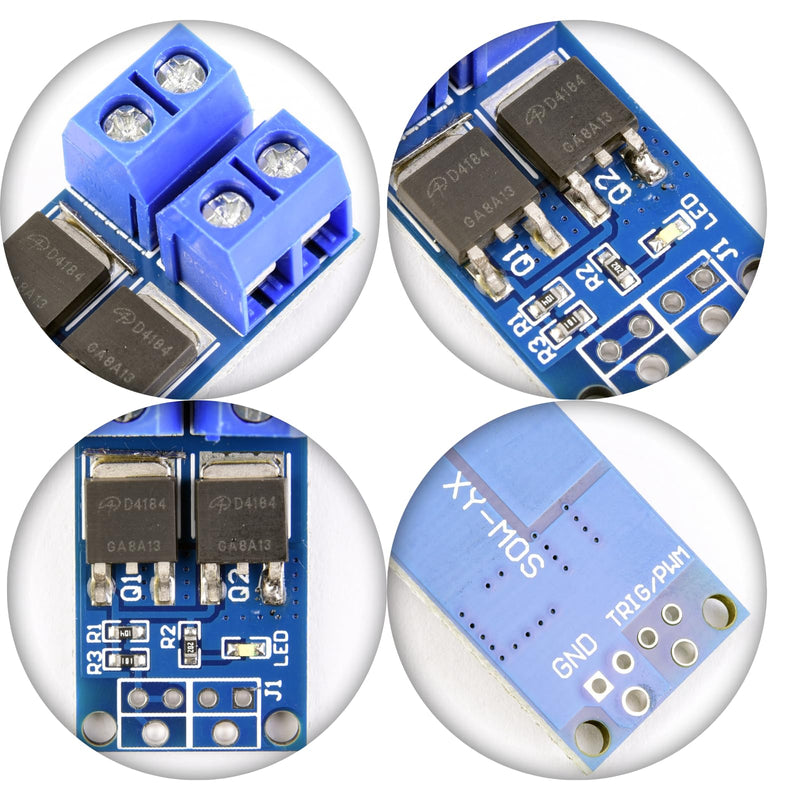 LAOMAO Transistor Mosfet Module 5V-36V 400W PWM Dual High Performance Driver Module MOSFET Switch Drive Compatible with Arduino (Pack of 20)
