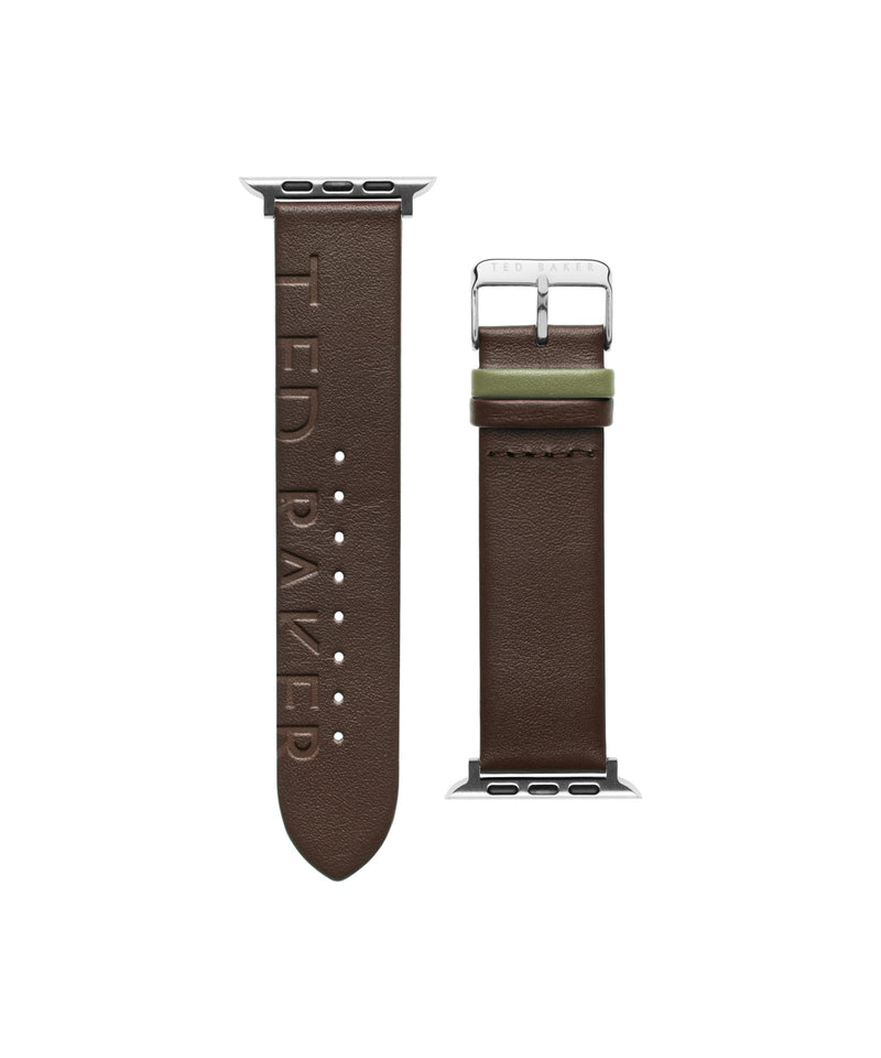 Ted Baker Brown Ted Engraved Leather Strap for Apple Watch® (Model: BKS42F120B0)