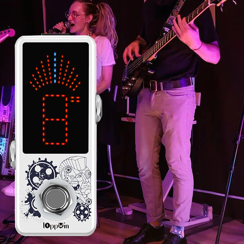LT-910 Chromatic Tuner with LED Display & Precise Strobe Mode (0.1% Accuracy) - Metal Shell, True Bypass, Compact Design for Guitar/Bass/Violin