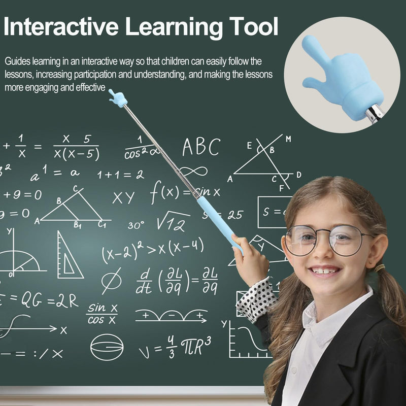 [AUSTRALIA] - 4PCS Retractable Teacher Pointer for Classroom Kids Reading, Mini Extendable Hand Pointer Finger Pointer Stick, Point Reading Pen, Kindergarten Student Teacher Supplies 
