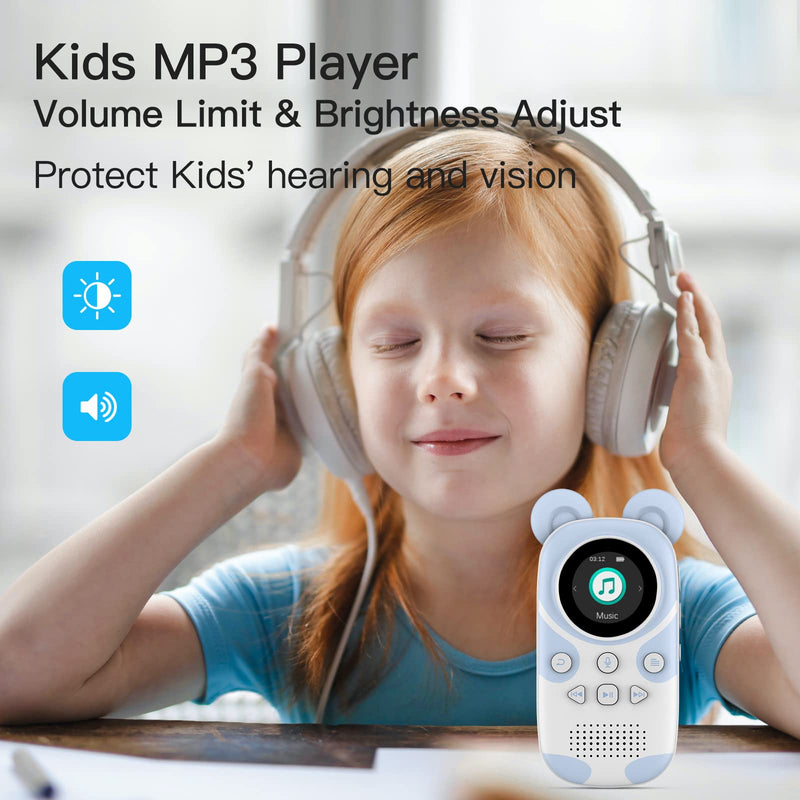 RUIZU 64GB Bluetooth MP3 Player for Kids, Cartoon Zoo Portable Music Player, Child MP3 Player with Bluetooth, Speaker, FM Radio, Voice Recording, Stopwatch, Pedometer, Expandable 128GB Micro SD Card